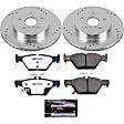 K7039-26 Rear Brake Disc and Pad Kit, Silver zinc-plated, Cross-drilled and Slotted, 5 Lugs, 299.7 mm, Carbon Fiber Ceramic, Z26 Street Warrior Carbon-Fiber Ceramic Series