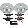 K7039 Rear Brake Disc and Pad Kit, Silver zinc-plated, Cross-drilled and Slotted, 5 Lugs, 299.7 mm, Carbon Fiber Ceramic, Z23 Evolution Sport Series