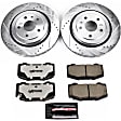 K7045-26 Rear Brake Disc and Pad Kit, Cross-drilled and Slotted 5 Lugs 339 mm Carbon Fiber Ceramic Z26 Street Warrior Carbon-Fiber Ceramic Series