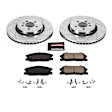 K7050 Front Brake Disc and Pad Kit, Silver zinc-plated, Cross-drilled and Slotted, 5 Lugs, 370 mm, Carbon Fiber Ceramic, Z23 Evolution Sport Series