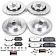 4-Wheel Set Power Stop&reg; K7051-26 Front and Rear Z26 Muscle Carbon-Fiber Ceramic Brake Pad and Drilled & Slotted Rotor Kit