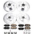 4-Wheel Set Power Stop&reg; K7063 Front and Rear Z23 Daily Carbon-Fiber Ceramic Brake Pad and Drilled & Slotted Rotor Kit