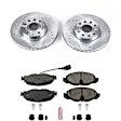 K7080 Front Brake Disc and Pad Kit, Cross-drilled and Slotted 5 Lugs 288 mm Carbon Fiber Ceramic Z23 Evolution Sport Series