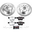 K7093-26 Rear Brake Disc and Pad Kit, Silver zinc-plated, Cross-drilled and Slotted, 5 Lugs, 272 mm, Carbon Fiber Ceramic, Z26 Street Warrior Carbon-Fiber Ceramic Series