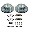 K7094-36 Rear Brake Disc and Pad Kit, Cross-drilled and Slotted, 6 Lugs, 303 mm, Carbon Fiber Ceramic, Z36 Extreme Truck And Tow
