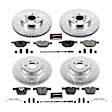 2013 BMW 750Li xDrive - Front and Rear Brake Disc and Pad Kit, Cross-drilled and Slotted, 5 Lugs, 373.9 mm and 370 mm, Carbon Fiber Ceramic, PowerStop full-cast design front rotors (replaces OE riveted 2-piece), Z23 Evolution Sport Series