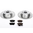 K709 Rear Brake Disc and Pad Kit, Silver zinc-plated, Cross-drilled and Slotted, 5 Lugs, 282 mm, Carbon Fiber Ceramic, Z23 Evolution Sport Series