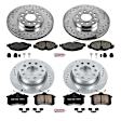 4-Wheel Set Power Stop&reg; K7109 Front and Rear Z23 Daily Carbon-Fiber Ceramic Brake Pad and Drilled & Slotted Rotor Kit