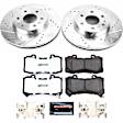 K7126-36 Front Brake Disc and Pad Kit, Silver zinc-plated, Cross-drilled and Slotted, 6 Lugs, 310 mm, Carbon Fiber Ceramic, Z36 Extreme Truck And Tow