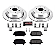 K7127 Rear Brake Disc and Pad Kit, Cross-drilled and Slotted 6 Lugs 324.2 mm Carbon Fiber Ceramic Z23 Evolution Sport Series