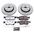 K7133-36 Front Brake Disc and Pad Kit, Silver zinc-plated, Cross-drilled and Slotted, 5 Lugs, 350 mm, Carbon Fiber Ceramic, Z36 Extreme Truck And Tow