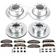 4-Wheel Set Power Stop&reg; K7141-36 Front and Rear Z36 Truck Carbon-Fiber Ceramic Brake Pad and Drilled & Slotted Rotor Kit