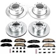 4-Wheel Set Power Stop&reg; K7141 Front and Rear Z23 Daily Carbon-Fiber Ceramic Brake Pad and Drilled & Slotted Rotor Kit