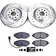K7175 Front Brake Disc and Pad Kit, Silver zinc-plated, Cross-drilled and Slotted, 5 Lugs, 339.8 mm, Carbon Fiber Ceramic, Z23 Evolution Sport Series