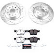 K7176-26 Rear Brake Disc and Pad Kit, Cross-drilled and Slotted, 5 Lugs, 299.9 mm, Carbon Fiber Ceramic, Z26 Street Warrior Carbon-Fiber Ceramic Series