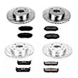 4-Wheel Set Power Stop&reg; K718 Front and Rear Z23 Daily Carbon-Fiber Ceramic Brake Pad and Drilled & Slotted Rotor Kit