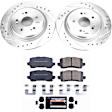K7216 Rear Brake Disc and Pad Kit, Cross-drilled and Slotted 5 Lugs 310 mm Carbon Fiber Ceramic Z23 Evolution Sport Series