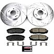 K7218 Front Brake Disc and Pad Kit, Cross-drilled and Slotted 5 Lugs 320 mm Carbon Fiber Ceramic Z23 Evolution Sport Series