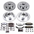 4-Wheel Set Power Stop&reg; K7225-36 Front and Rear Z36 Truck Carbon-Fiber Ceramic Brake Pad and Drilled & Slotted Rotor Kit