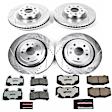 4-Wheel Set Power Stop&reg; K7226-26 Front and Rear Z26 Muscle Carbon-Fiber Ceramic Brake Pad and Drilled & Slotted Rotor Kit
