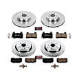 4-Wheel Set Power Stop&reg; K7226 Front and Rear Z23 Daily Carbon-Fiber Ceramic Brake Pad and Drilled & Slotted Rotor Kit