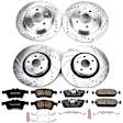 2018 Ford Focus ST 4 Cyl 2.0L - Front and Rear Brake Disc and Pad Kit, Cross-drilled and Slotted, 5 Lugs, 271 mm, Carbon Fiber Ceramic, Models with 335mm front rotors, Z23 Evolution Sport Series