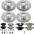 4-Wheel Set Power Stop&reg; K7237 Front and Rear Z23 Daily Carbon-Fiber Ceramic Brake Pad and Drilled & Slotted Rotor Kit