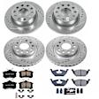 4-Wheel Set Power Stop&reg; K7242 Front and Rear Z23 Daily Carbon-Fiber Ceramic Brake Pad and Drilled & Slotted Rotor Kit