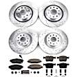 4-Wheel Set Power Stop&reg; K7253 Front and Rear Z23 Daily Carbon-Fiber Ceramic Brake Pad and Drilled & Slotted Rotor Kit