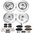 4-Wheel Set Power Stop&reg; K7254 Front and Rear Z23 Daily Carbon-Fiber Ceramic Brake Pad and Drilled & Slotted Rotor Kit