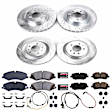 4-Wheel Set Power Stop&reg; K7260 Front and Rear Z23 Daily Carbon-Fiber Ceramic Brake Pad and Drilled & Slotted Rotor Kit