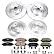 4-Wheel Set Power Stop&reg; K7282 Front and Rear Z23 Daily Carbon-Fiber Ceramic Brake Pad and Drilled & Slotted Rotor Kit