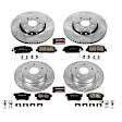 4-Wheel Set Power Stop&reg; K7283 Front and Rear Z23 Daily Carbon-Fiber Ceramic Brake Pad and Drilled & Slotted Rotor Kit
