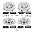 4-Wheel Set Power Stop&reg; K7288 Front and Rear Z23 Daily Carbon-Fiber Ceramic Brake Pad and Drilled & Slotted Rotor Kit