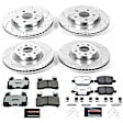 4-Wheel Set Power Stop&reg; K7292-26 Front and Rear Z26 Muscle Carbon-Fiber Ceramic Brake Pad and Drilled & Slotted Rotor Kit