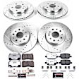 4-Wheel Set Power Stop&reg; K7293-26 Front and Rear Z26 Muscle Carbon-Fiber Ceramic Brake Pad and Drilled & Slotted Rotor Kit