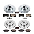 4-Wheel Set Power Stop&reg; K7293 Front and Rear Z23 Daily Carbon-Fiber Ceramic Brake Pad and Drilled & Slotted Rotor Kit