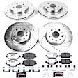 4-Wheel Set Power Stop&reg; K7296-26 Front and Rear Z26 Muscle Carbon-Fiber Ceramic Brake Pad and Drilled & Slotted Rotor Kit