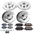 4-Wheel Set Power Stop&reg; K7296 Front and Rear Z23 Daily Carbon-Fiber Ceramic Brake Pad and Drilled & Slotted Rotor Kit