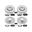 4-Wheel Set Power Stop&reg; K7300-36 Front and Rear Z36 Truck Carbon-Fiber Ceramic Brake Pad and Drilled & Slotted Rotor Kit