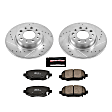 K7301 Rear Brake Disc and Pad Kit, Cross-drilled and Slotted 5 Lugs 278 mm Carbon Fiber Ceramic Z23 Evolution Sport Series