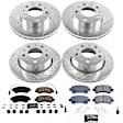 4-Wheel Set Power Stop&reg; K7304 Front and Rear Z23 Daily Carbon-Fiber Ceramic Brake Pad and Drilled & Slotted Rotor Kit