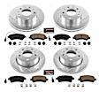 2017 Ram ProMaster 1500 - Front and Rear Brake Disc and Pad Kit, Cross-drilled and Slotted, 5 Lugs, 300 mm, Carbon Fiber Ceramic, Models with vented rear rotors, Z23 Evolution Sport Series