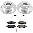 K7310-36 Rear Brake Disc and Pad Kit, Silver zinc-plated, Cross-drilled and Slotted, 5 Lugs, 279.9 mm, Carbon Fiber Ceramic, Z36 Extreme Truck And Tow