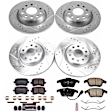 4-Wheel Set Power Stop&reg; K7339 Front and Rear Z23 Daily Carbon-Fiber Ceramic Brake Pad and Drilled & Slotted Rotor Kit
