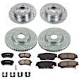 4-Wheel Set Power Stop&reg; K7344 Front and Rear Z23 Daily Carbon-Fiber Ceramic Brake Pad and Drilled & Slotted Rotor Kit