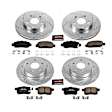 4-Wheel Set Power Stop&reg; K7346 Front and Rear Z23 Daily Carbon-Fiber Ceramic Brake Pad and Drilled & Slotted Rotor Kit