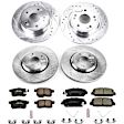 4-Wheel Set Power Stop&reg; K7348 Front and Rear Z23 Daily Carbon-Fiber Ceramic Brake Pad and Drilled & Slotted Rotor Kit