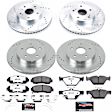 4-Wheel Set Power Stop&reg; K7357-26 Front and Rear Z26 Muscle Carbon-Fiber Ceramic Brake Pad and Drilled & Slotted Rotor Kit