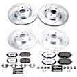 4-Wheel Set Power Stop&reg; K7359-26 Front and Rear Z26 Muscle Carbon-Fiber Ceramic Brake Pad and Drilled & Slotted Rotor Kit